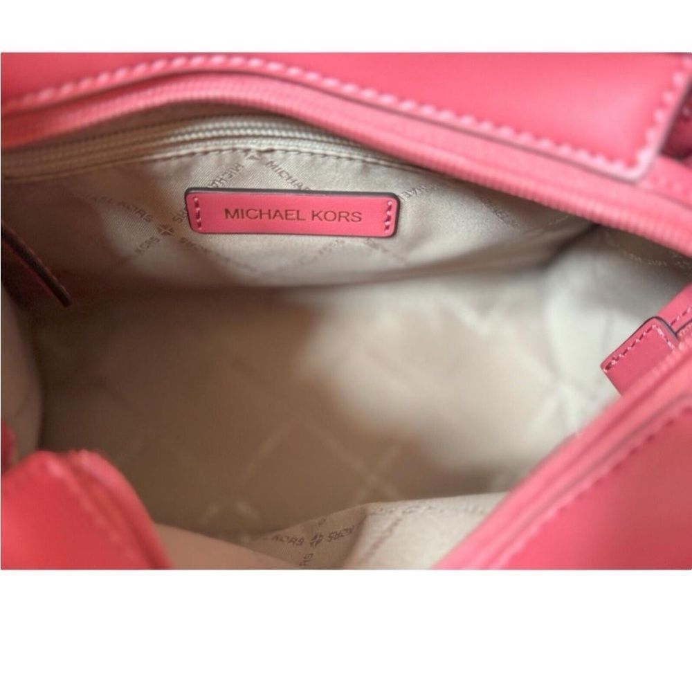 NWT Michael Kors Small Hamilton Colorblock Crossbody Satchel Pink Multi - Picture 10 of 13
